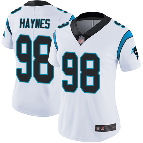 Carolina Panthers Limited White Women Marquis Haynes Road Jersey NFL Football #98 Vapor Untouchable->youth nfl jersey->Youth Jersey